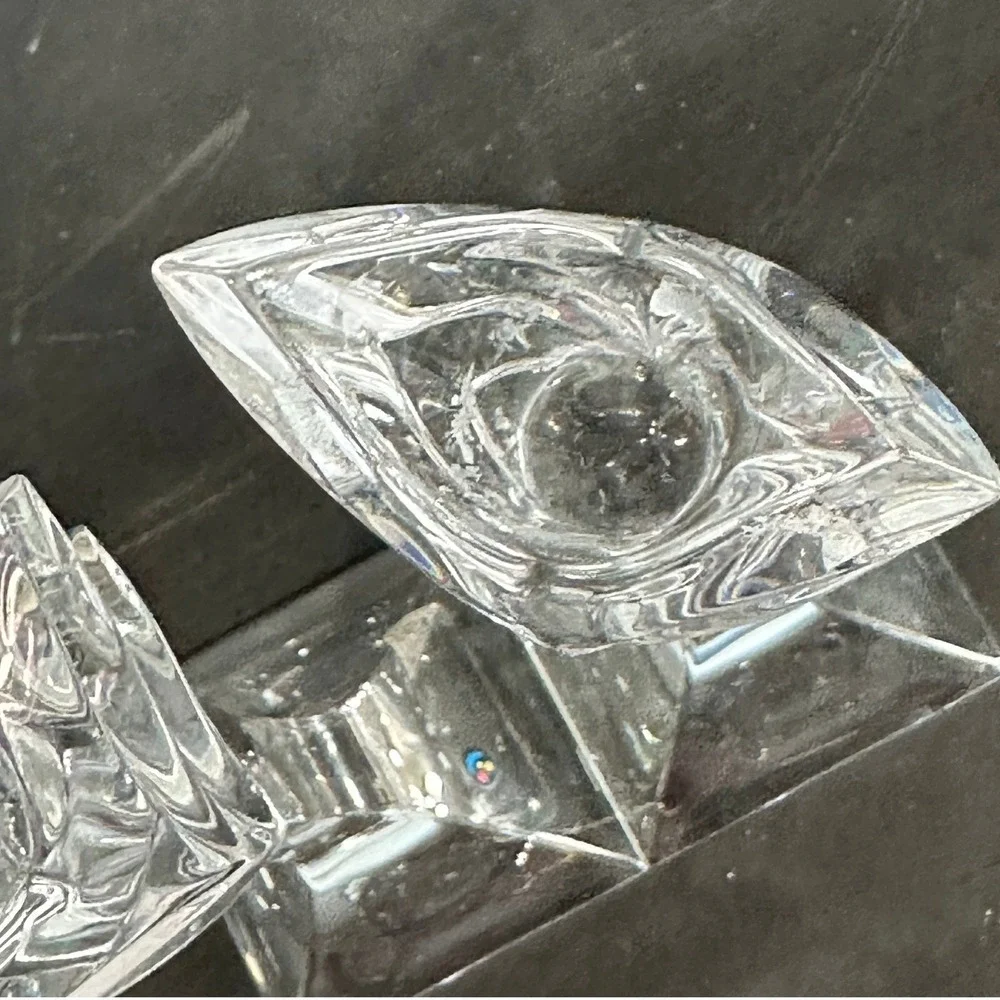 Nachtmann Marc Aurel 24% Lead Crystal Dual Candlestick Pair Germany 8 1/4